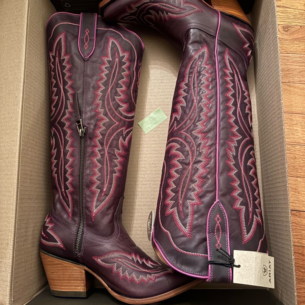 Ariat Women's Heeled Boots - Rich Brown and Deep Pink